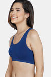 Zivame Girls Double Layered Non Wired Full Coverage Racerback Beginner Sports Bra (Pack of 2) - Navy — thumbnail 3